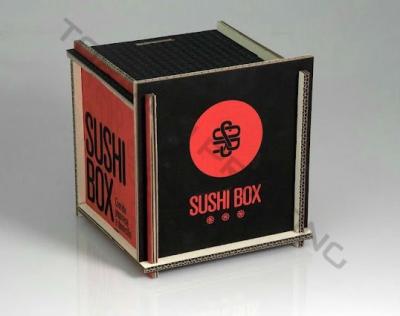 China Disposable high quality printed corrugated paper box packaging food box corrugated sushi paper box for sale