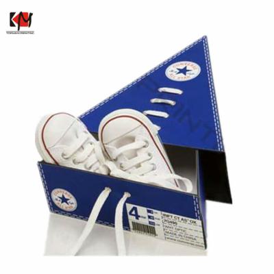 China 2018 Disposable Custom Triangle Design Baby Shoes Nice Box Design For Kids for sale