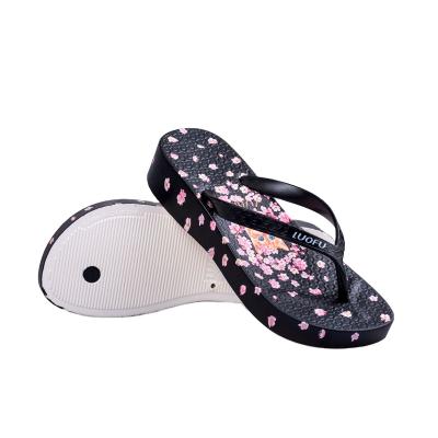 China 2021 Wholesale Fashion Trend LUOFU PVC Flip Flops Summer Shoes High Heels Sandals Slippers for sale