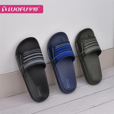 China Fashion trend LUOFU EVA men slips custom logo bathroom anti-skid flat slippers for men for sale