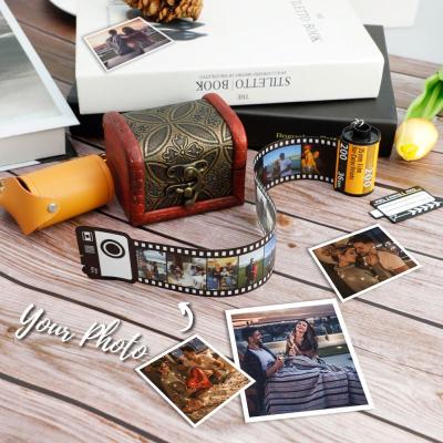 China Customized Photo Personalized Keychains With Custom 10 Photo Camera Film Roll Key Chain for sale