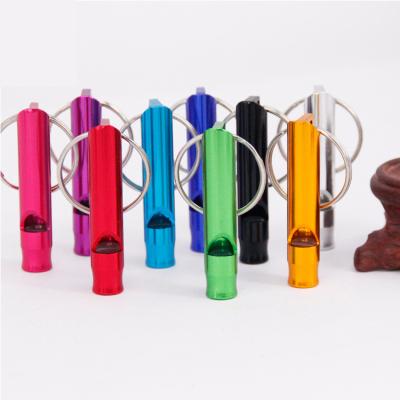 China Cheap Custom Self-defense Anti-wolf Whistle Alarm Whistle Lifeguard Promotion Gift Aluminum Alloy Key Chain For Girls for sale