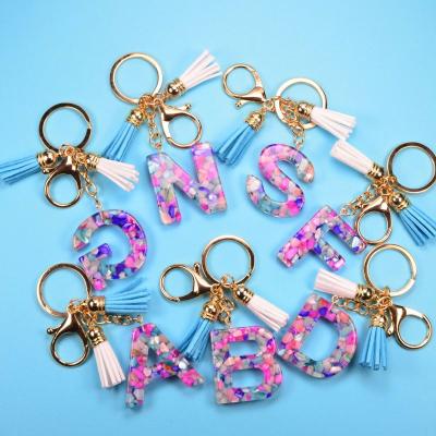 China LOW MOQ Letter Key Chain PU Tassel Key Chain PVC Key Chain Custom Acrylic Leather Accessories for sale