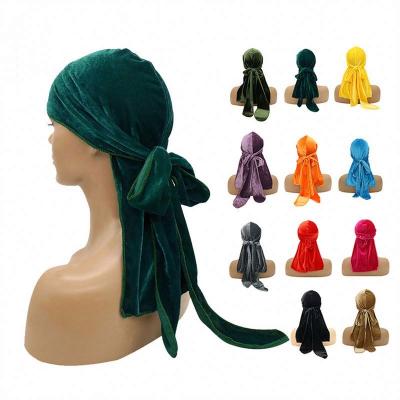 China European and American Style Velvet Durag Durags for Men's Velvet Durags for Men Custom Logo for sale