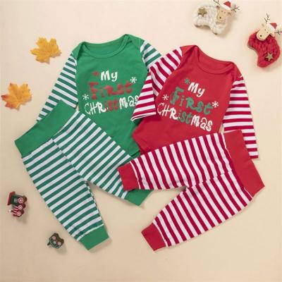 China Popular Christmas Clothes Toddler Babies Long Sleeve Romper Pants Set Baby Christmas Outfits Baby Christmas Clothes for sale