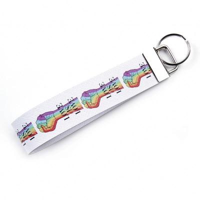 China Nice Color Leather Custom Sublimation Leather Keychains for sale