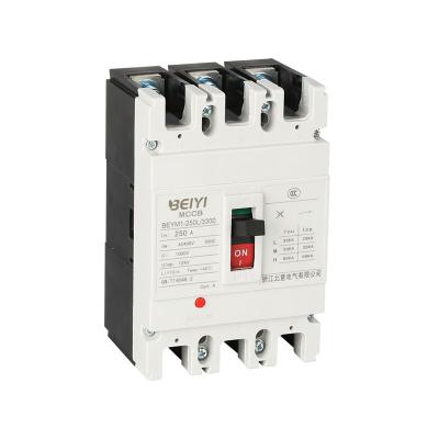 China BEYM1 series 250A 3P 35KA MCCB AC400V 690V plastic silver copper mccb high level overload protector 3poles molded case circuit breaker 200a for sale