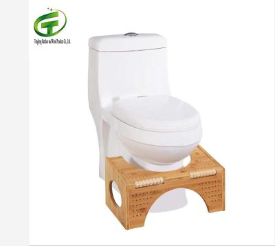 China Eco-Friendly Bamboo Squat Toilet Step Stool with Flip Adjustment, Two Height-in-One (7