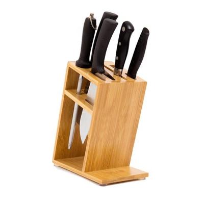 China Sustainable Bamboo Kitchen Counter Top Knife Block, Cutlery Storage Rack, Universal Butcher Bamboo Knife Block Kitchen/Knife Holder for sale