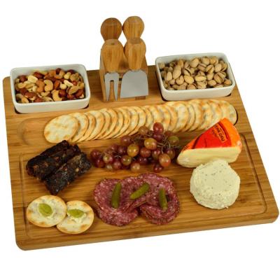 China Morden's Extra Large Bamboo Charcuterie Serving Tray Cheese Board Set for sale