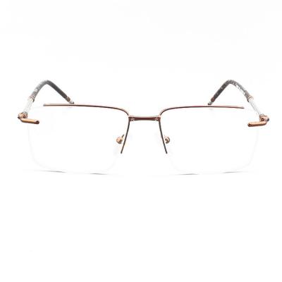 China Newest Selling Rimless Metal Glasses High Half Optical Frame Glasses Reading Glasses for sale