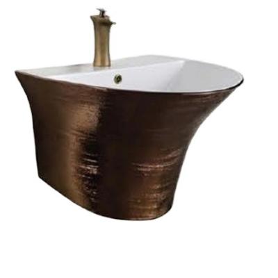 China Good Quality Modern Wholesale Customized Color Ceramic Wall Hung Wash Basin for sale