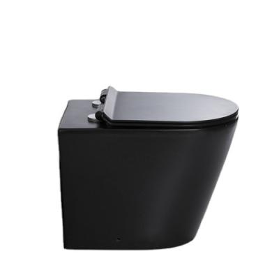 China Good quality luxury design modern hot selling sanitary ware one black one piece toilet for sale