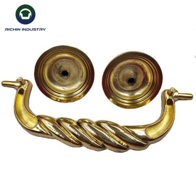 China Traditional Metal Support Customized Zinc Pull Handles And Gold Brass Knob For Kitchen Cabinet Door for sale