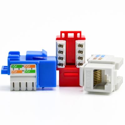 China PVC CAT5E/CAT6 UTP Network Keystone Jack RJ45 Module Down 90 Degree UTP cat6 Keystone Jack for sale