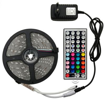 China 15M Led Light Tape Flexible RGB LED EU EU 5050 SMD 2835 5M 10m DC 12V RGB LED Lamp Waterproof Energy Saving Diode Ribbon Controller+Adapter for sale