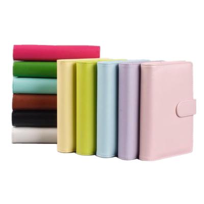 China PU & A5 A6 Metal PU Shell Candy Color Macaron Notebook Leather Notebook Covers Binder Cover Diary Program Journal Binder Rings for sale