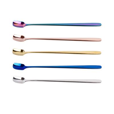 China Viable Stainless Steel Spoon Coffee Drink Mixing Stirrers Stir Drinking Cocktail Stick Bar Spoon for Ice Cream Malts Shaker for sale