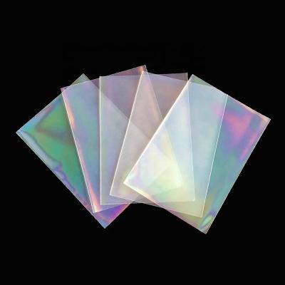 China Holographic Glossy Style Holographic Plastic Single Card Sleeves Wallet Men Women Business Credit Card Protector Holder Student Bus ID Card Protect Bag for sale