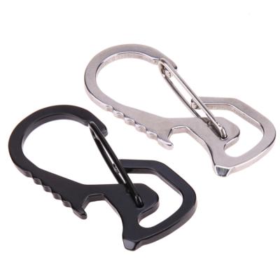 China 404 Outdoor Conductor Bottle Opener Keychain Ring Climbing Accessories Hex Lifter Stainless Steel Carabiner High Quality Hook Key Chain Carabiner for sale