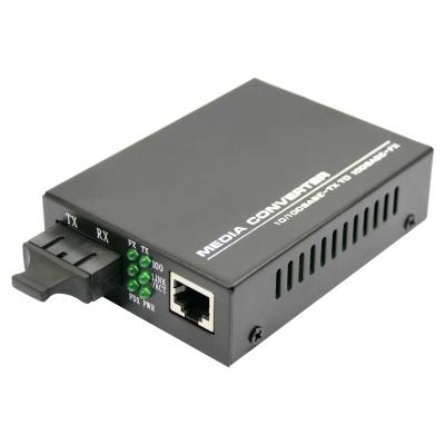 China FTTH FTTB FTTX Network 10/100/1000M LC SC Transceiver Fast Gigabit Fiber Media Converter SM Single Fiber Optic Media Converter for sale