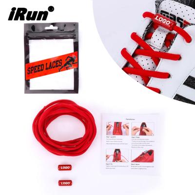 China Irun Polyester Round Capsule Shoe Laces Quick Lazy Laces Round Shape Stretch Sports Custom Colorful Laces for sale