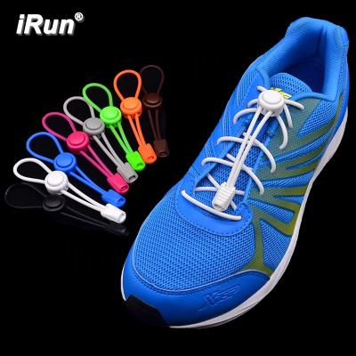 China Rubber Material Irun Round Feather Elastic Stretching Lock Laces No Tie Athletes Lace for sale