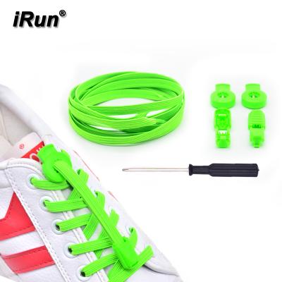 China 2021 Irun Flexis flat elastic lock lace up no tie lace with lock shoe lace up no tie lock elastic lace for sale