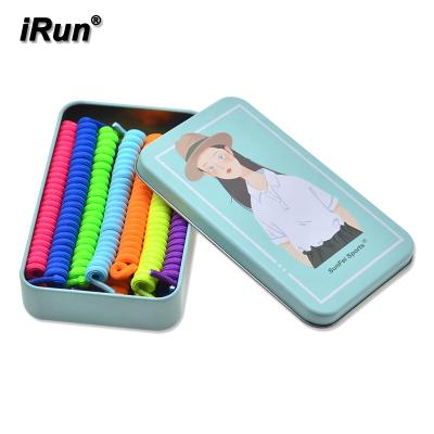 China Irun Gift Promotional Patent Of [2] Curly Round No Need To Tie Helical Elastic Wrapped Laces No Tie Curly Laces for sale