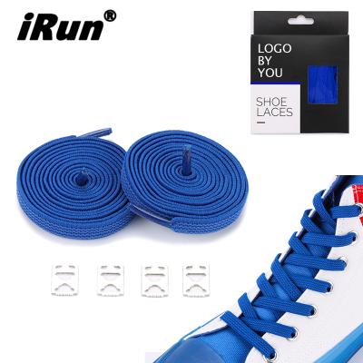 China Irun Flat Quick Lace Elastic Laces With Lock Hook Stretching Lock Lace Running Custom Carton Package Lace Anchors for sale