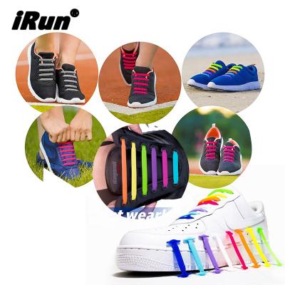 China Irun Flat Flat Elastic No Tie Waterproof Silicone Laces With UPS Delivery FBA Shipping Service for sale