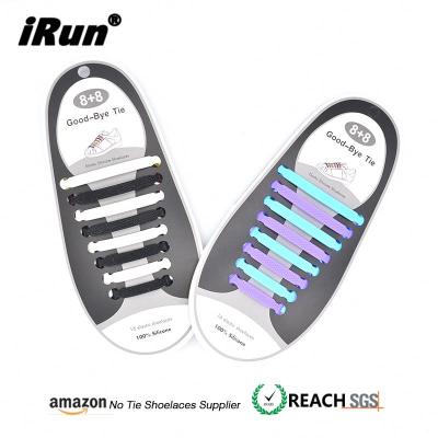 China Irun Flat Portable Elastic Silicone Shoes Laces Rubber Laces No Ties Laces UK Bulk Shopping for sale