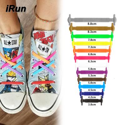 China Irun flat customized elastic no tie lace silicone shoes lace no tie lace shopping in bulk for sale