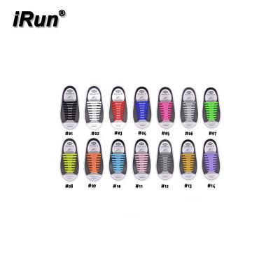 China New Irun Flat Design Non-slip No Tie Silicone Shoe Laces Lock Silicone Shoe Laces - DHL FREE SHIPPING for sale