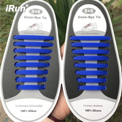 China Flat Irun Silicone Shoe Lace Sensitive Stretchy Lock Lace Lazy Laces for sale