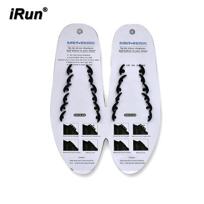 China Round Irun Amazon 2021 No Tie Silicone Printed Shoe Laces Anti Slip Silicone Glowing Slip For Leather for sale