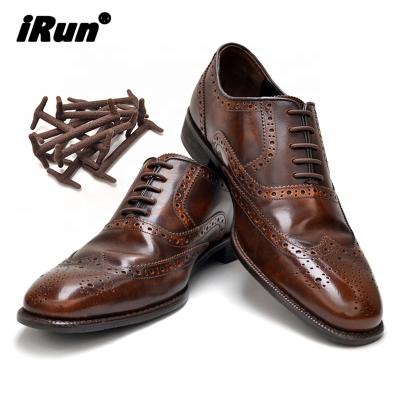 China Irun Round Silicone Rubber Shoe Laces No Tie Leather Shoes Laces Brown Silicone Shoe Laces For Leather Shoes for sale