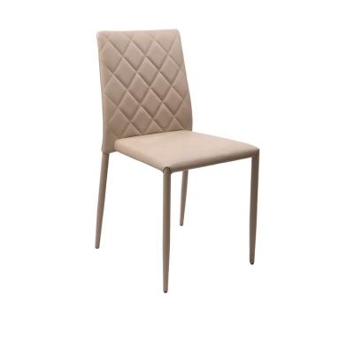 China Modern Popular Modern Luxury Leather Soft Metal Seat High End Hotel Dining Chair for sale