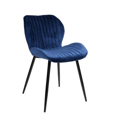 China Morden Contracted Popular Hot Sale Restaurant Furniture Light Blue Velvet Upholstered Armless Indoor Cafe Chair for sale