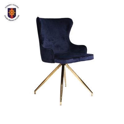 China Free Sample Morden Brass Stainless Steel Velvet Banquet Dining Chairs for sale