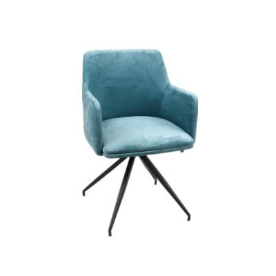 China Popular Modern Design Morden Sky Blue Fabric Soft Seat Leisure Dining Chair for sale