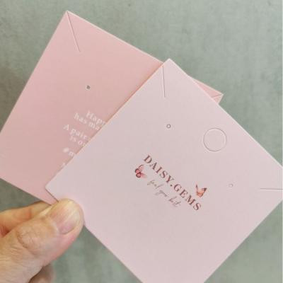 China Elegant Morden Earrings Necklace Display Card Display Cards For Long Earrings Jewelry Pink Card for sale