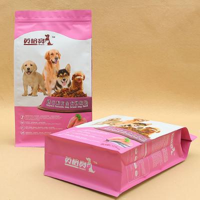 China Moisture Proof Resealable Back Up Pouch Aluminum Foil Square Bottom Bag Packaging Animal Food Packaging for sale