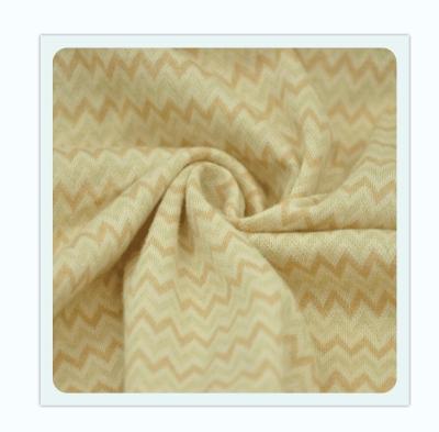 China GOTS Organic Organic Cotton Jacquard Wave Knitted Fabric for sale