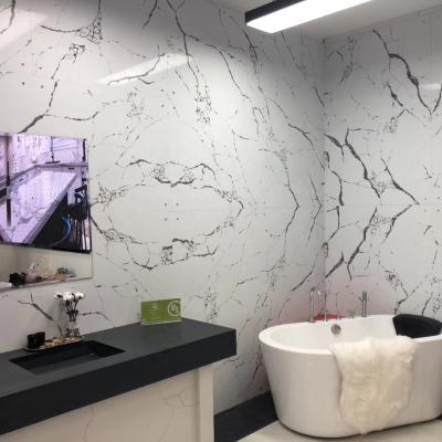 China Modern Synthetic Artificial Quartz Stone Countertops Customized Vanity Kitchen Countertops Quartz With Gray Vein for sale