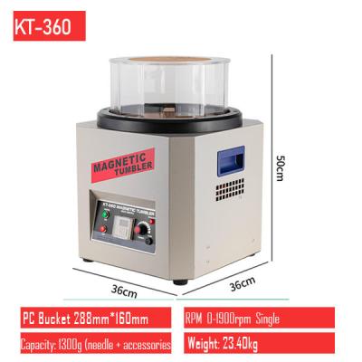 China [KT-360 1300g] Velocidad ajustable Magnético Tumbler Display Digital Máquina de pulido Eliminación de óxido en venta