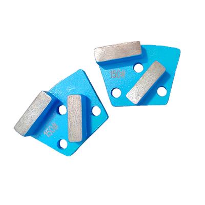 China Three-holes of trapezoidal metal bond diamond grinding and polishing tools concrete plate for sale