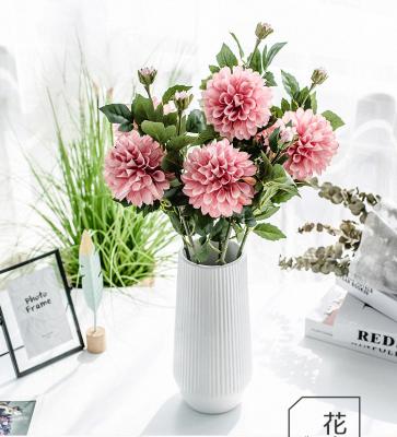 China High simulation Shininglife brand porcelain artificial flowers chrysanthemum flower wall accessories wedding decoration flower for sale