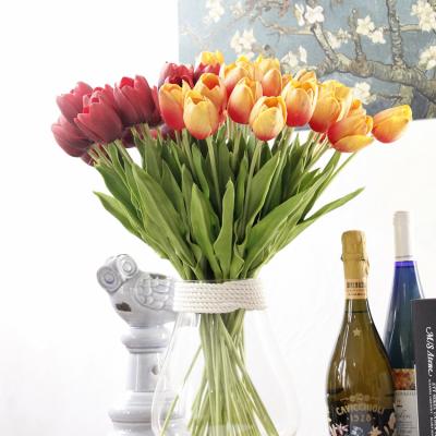 China Minimalist Shininglife PU Tulip Flowers Artificial Tulip Flower For Table Decoration for sale