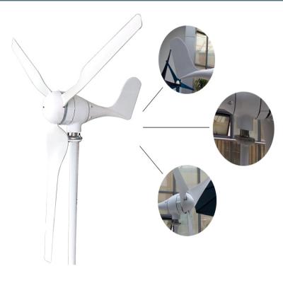 China Wind Power System 1200W Horizontal Wind Turbine Generator 12V 24V 48V 3 Blades Windmill With Free MPPT Charger Controller and Off Grid Inverter for sale